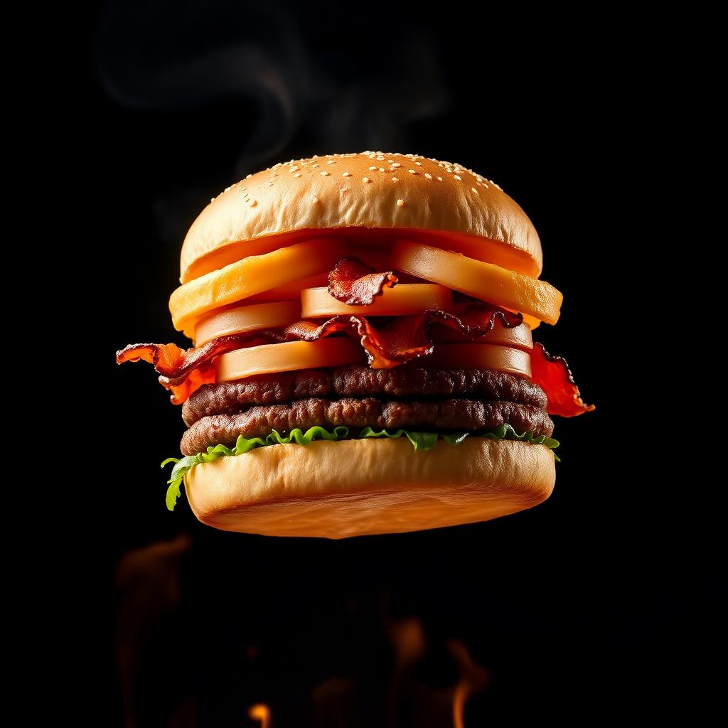 Custom triple stack burger